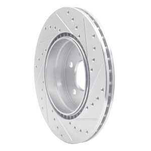 Mercedes-Benz SL500 Brake Rotor (1) - Rear Left - R1 Concepts - Drilled & Slotted - Silver - `93-`02